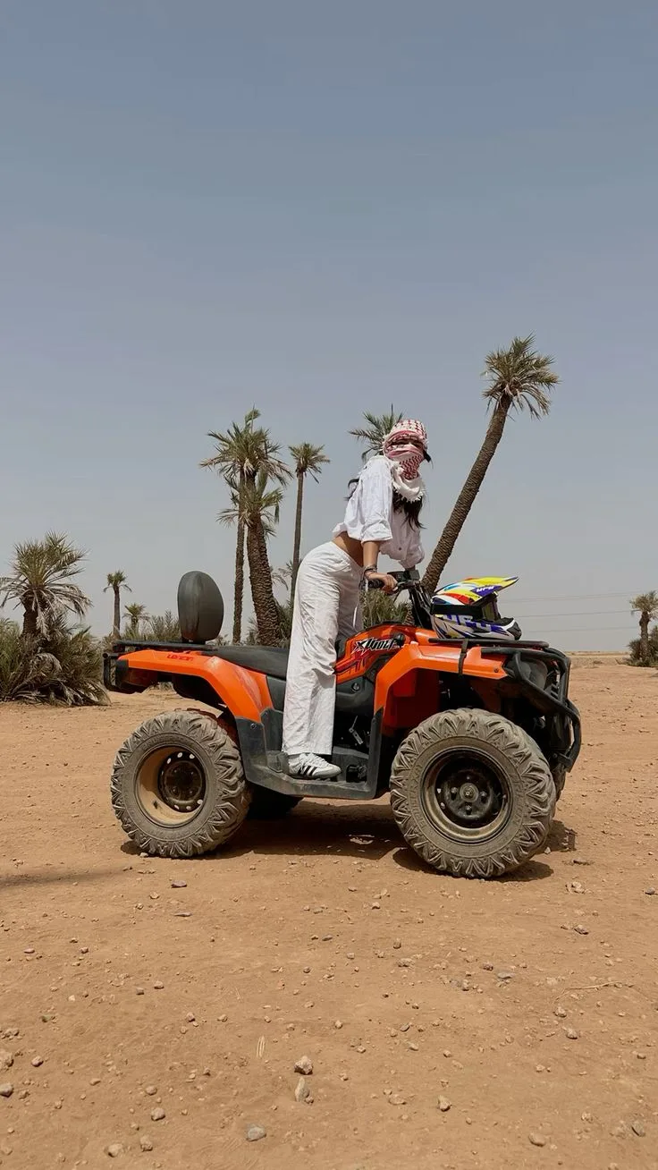 quad bike in desert morocco
